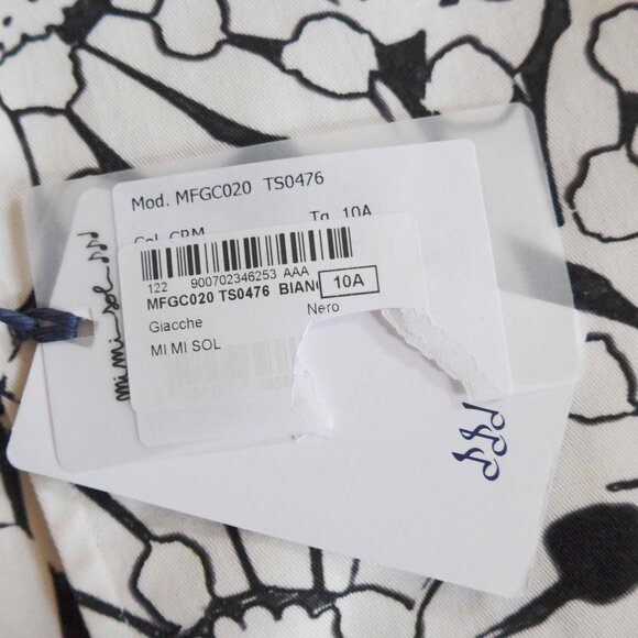 NWT Mimisol Girls 10 Cotton Mix Print Jacket with Straw PomPoms - Picture 15 of 15